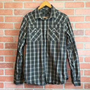 ALL SAINTS mens pearl snap western shirt size M